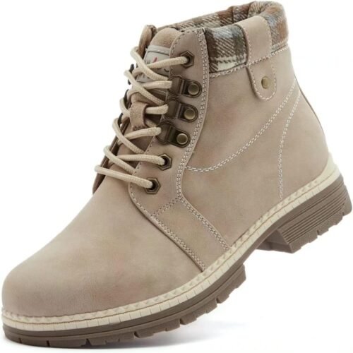 Casual Winter Hiking Boots For Women - Womens Outdoor Snow Ankle Boots Waterproof Lightweight Lace up Fur Lined Walking Hiking Shoes