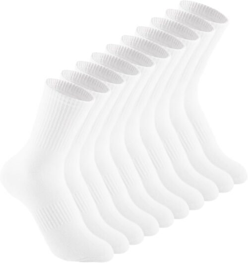 Cushion Crew Socks for Women Cotton Running Hiking Athletic Long Socks for Women 5 Pairs