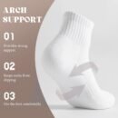 6 Pairs Quarter Socks for Women/Men, Moisture-Wicking Breathable Athletic Socks with Reinforced Footbed Cushion