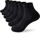 6 Pairs Quarter Socks for Women/Men, Moisture-Wicking Breathable Athletic Socks with Reinforced Footbed Cushion