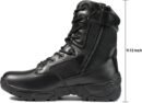 Mens Military Tactical Work Boots Hiking Side Zip Leather Outdoor Motorcycle Combat Boots