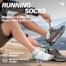 6 Pairs Merino Wool Ankle Running Hiking Socks Compression Support Breathable Thick Cushion No Show Socks for Women Men