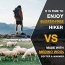 Merino Wool Cushioned Hiking Socks for Men Women, Warm Crew Walking & Boot Socks for Trekking, Work, Outdoor