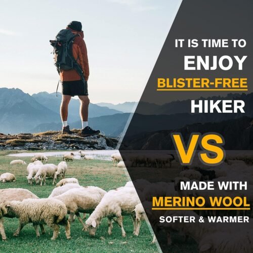 Merino Wool Cushioned Hiking Socks for Men Women, Warm Crew Walking & Boot Socks for Trekking, Work, Outdoor - Image 2