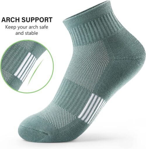 Ankle Socks Womens Athletic Thick Cushioned Running Hiking Low Cut 5-Pairs - Image 2