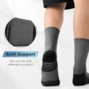 Men's Crew Socks Athletic Running Sports Socks, Cushioned Moisture Wicking, Breathable Arch Support 6 Pack