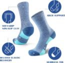 Women Socks Hiking Running Thick Cushion Athletic Crew Socks 5-Pair