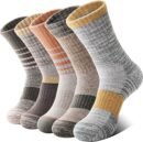 Merino Wool Hiking Socks for Women Thermal Winter Warm Boot Work Cushion Socks 5 Pairs
