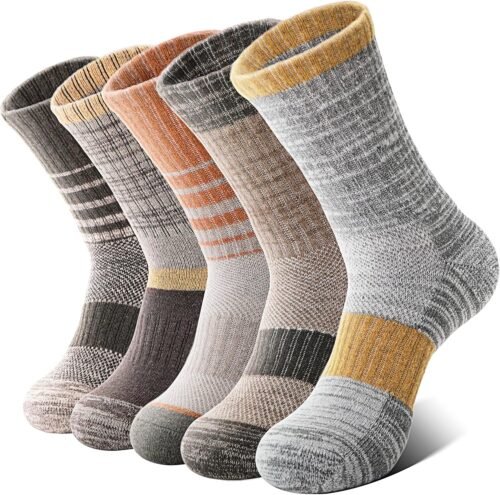 Merino Wool Hiking Socks for Women Thermal Winter Warm Boot Work Cushion Socks 5 Pairs