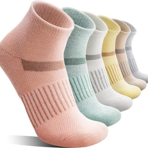 6 Pairs Merino Wool Ankle Running Hiking Socks Compression Support Breathable Thick Cushion No Show Socks for Women Men
