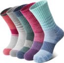 Merino Wool Hiking Socks for Women Thermal Winter Warm Boot Work Cushion Socks 5 Pairs